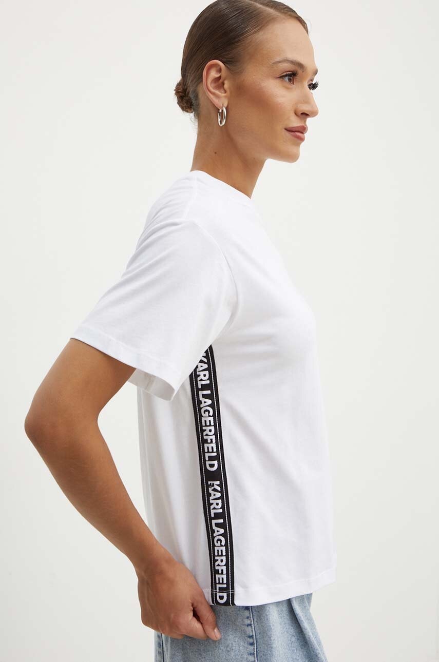 Karl Lagerfeld tricou din bumbac femei, culoarea alb, 245W1703