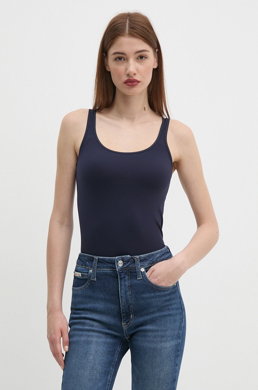 United Colors of Benetton top femei, culoarea albastru marin, 1X1BD8106 United Colors of Benetton top femei, culoarea albastru marin, 1X1BD8106
