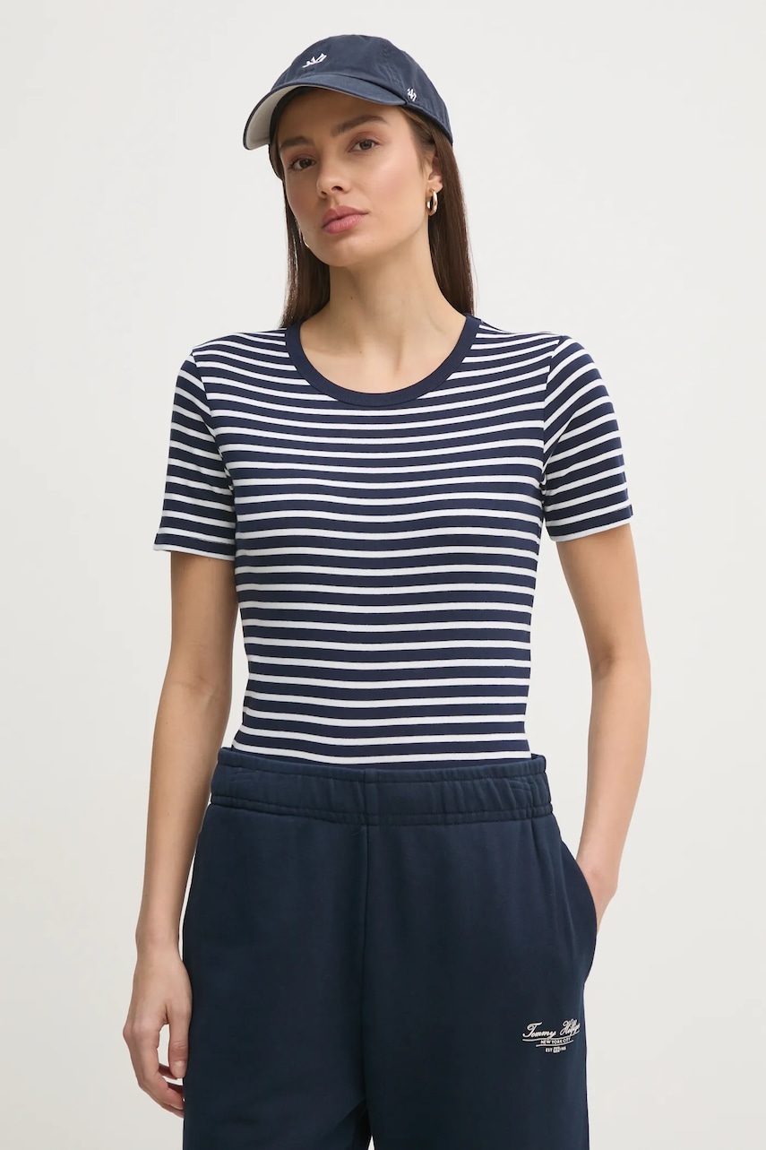 United Colors of Benetton tricou din bumbac femei, culoarea albastru marin, 30YSE16A0