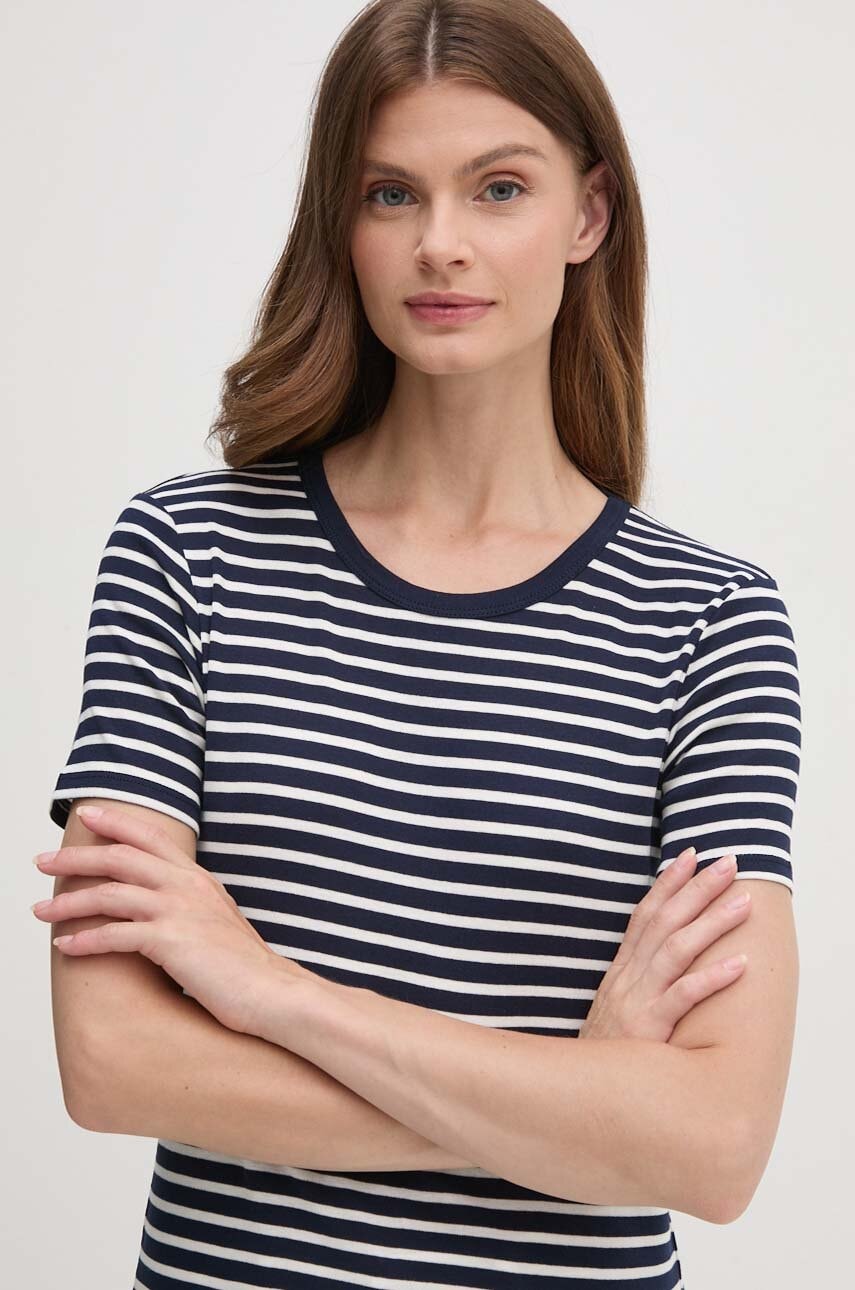 United Colors of Benetton tricou din bumbac femei, culoarea albastru marin, 30YSE16A0