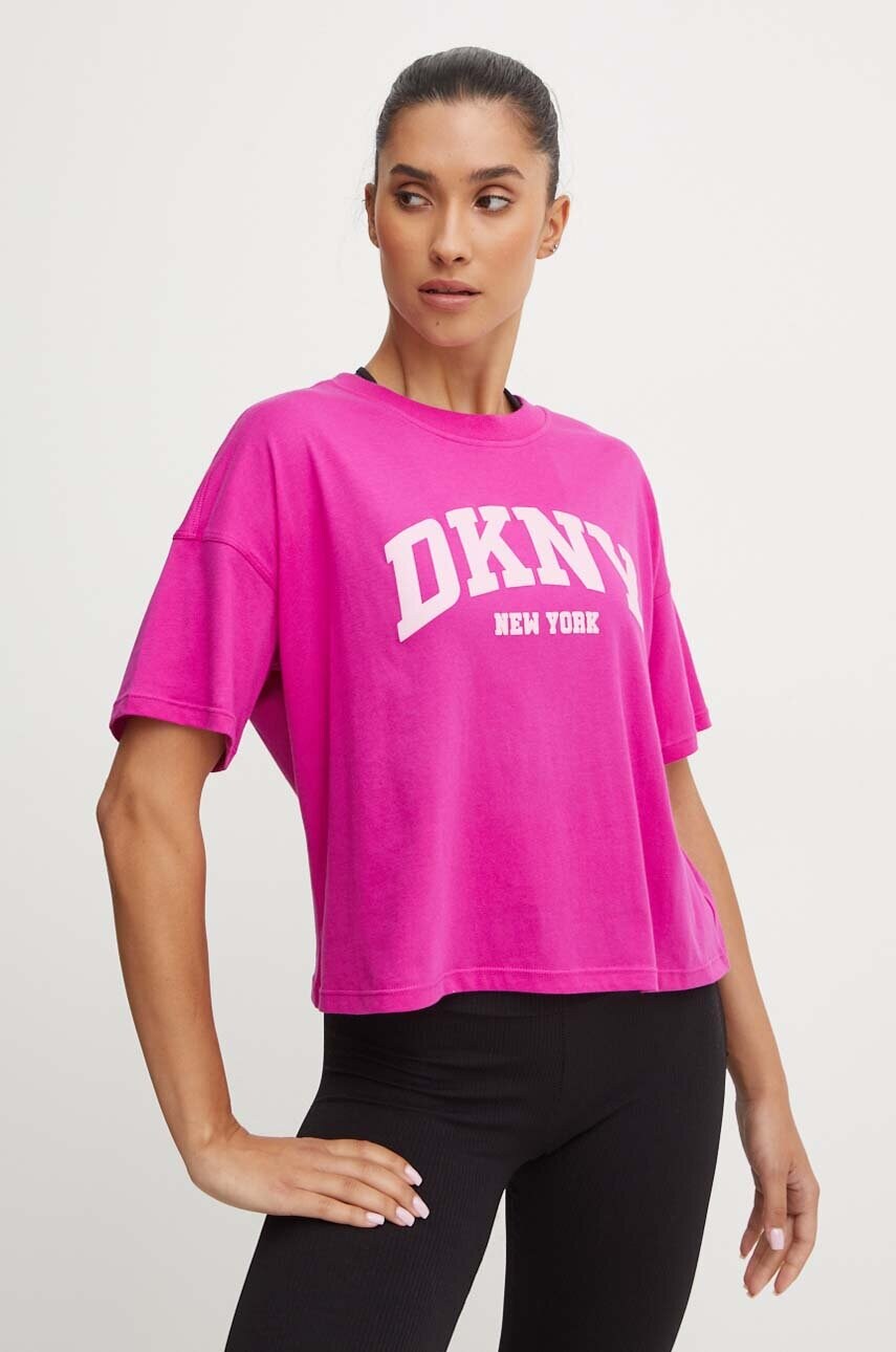 Dkny tricou din bumbac femei, culoarea roz, DP4T9945