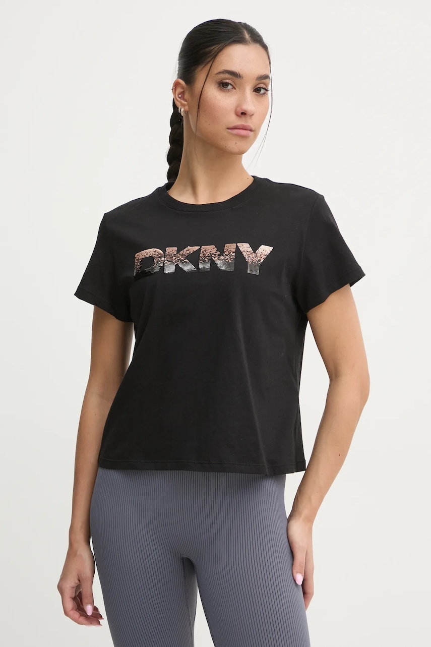 Dkny tricou din bumbac femei, culoarea negru, DP4T1035