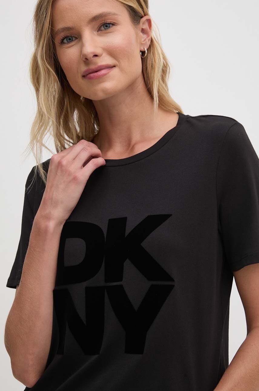 Dkny tricou din bumbac femei, culoarea negru, D2G4A221 Dkny tricou din bumbac femei, culoarea negru, D2G4A221