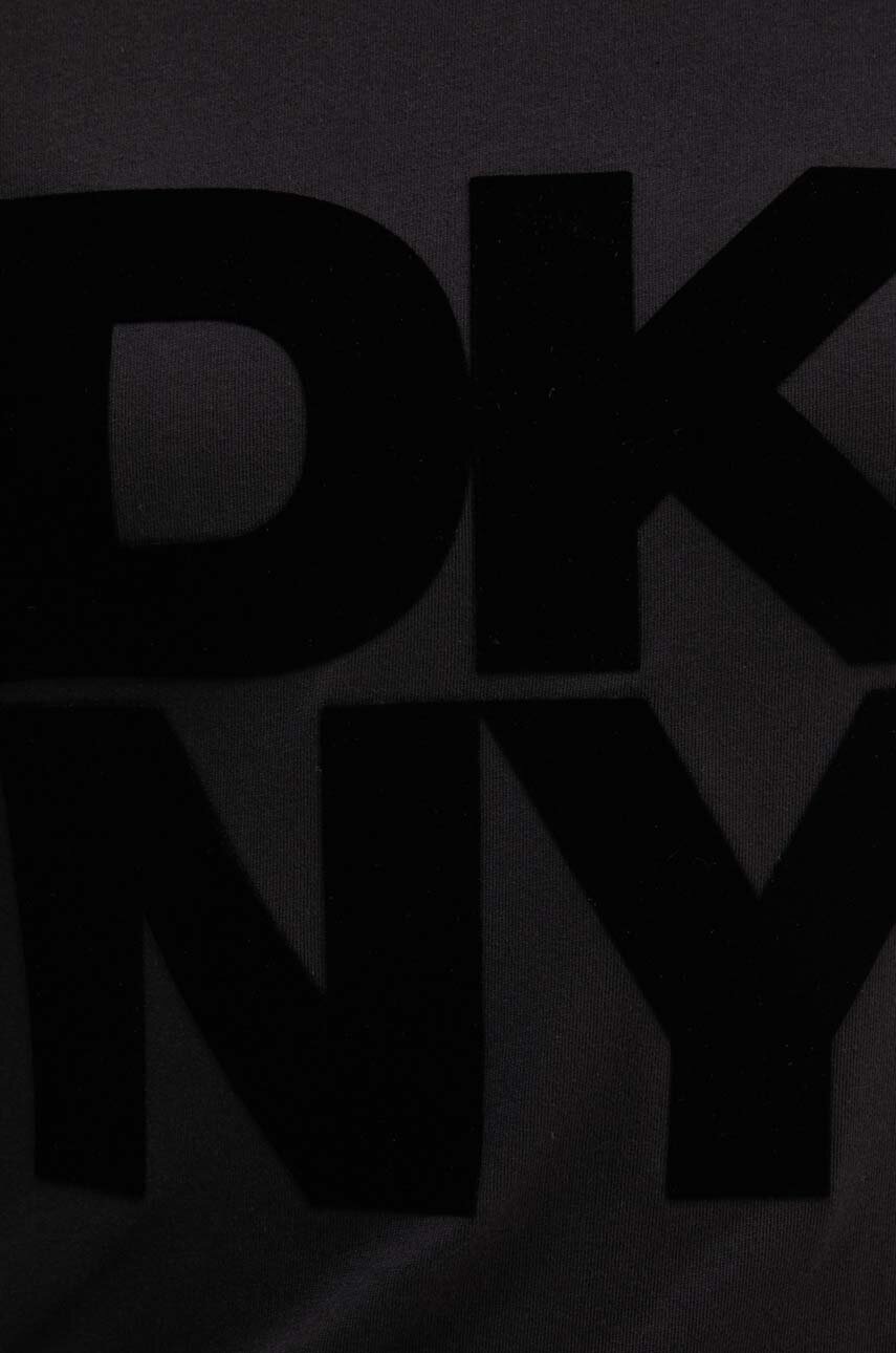 Βαμβακερό μπλουζάκι Dkny γυναικείο, χρώμα: μαύρο, D2G4A221 φωτογραφία