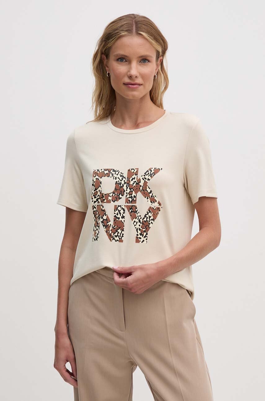 Dkny tricou femei, culoarea bej, D2G4A174
