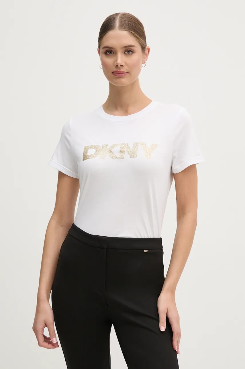 Dkny tricou femei, culoarea alb, DJ4T1266 Dkny tricou femei, culoarea alb, DJ4T1266