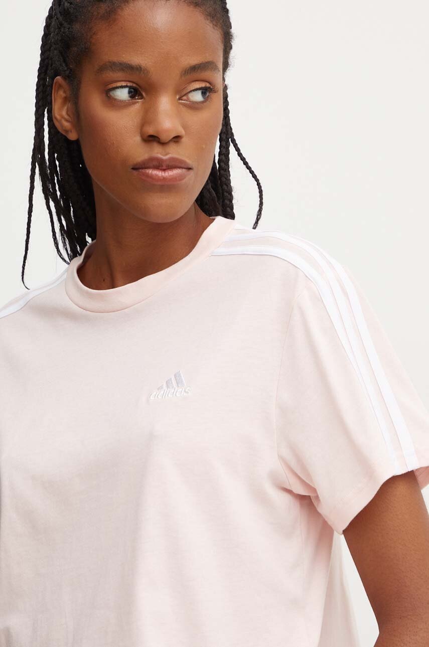 adidas tricou din bumbac Essentials femei, culoarea roz, IY4227
