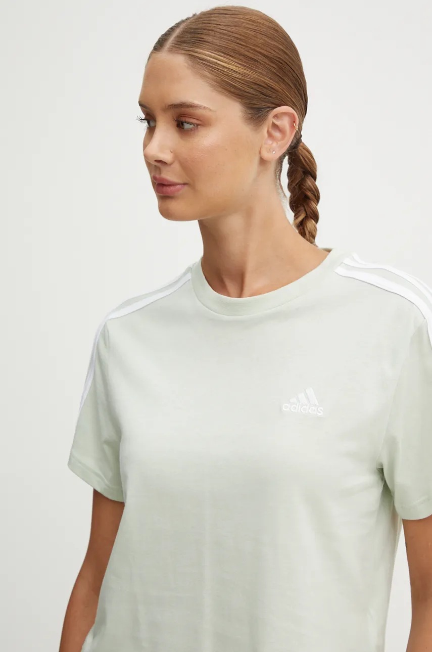 adidas tricou din bumbac Essentials femei, culoarea verde, IY4228