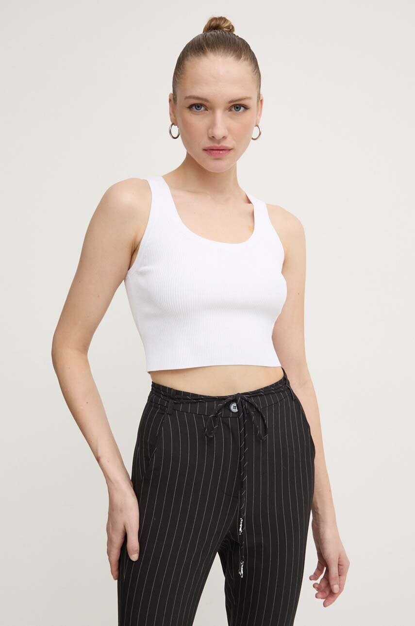 MICHAEL Michael Kors top femei, culoarea alb, MT4604A33D