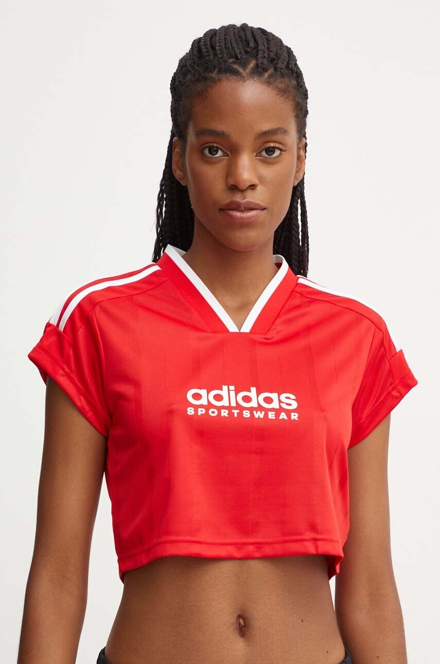 adidas tricou Tiro femei, culoarea rosu, IZ2084