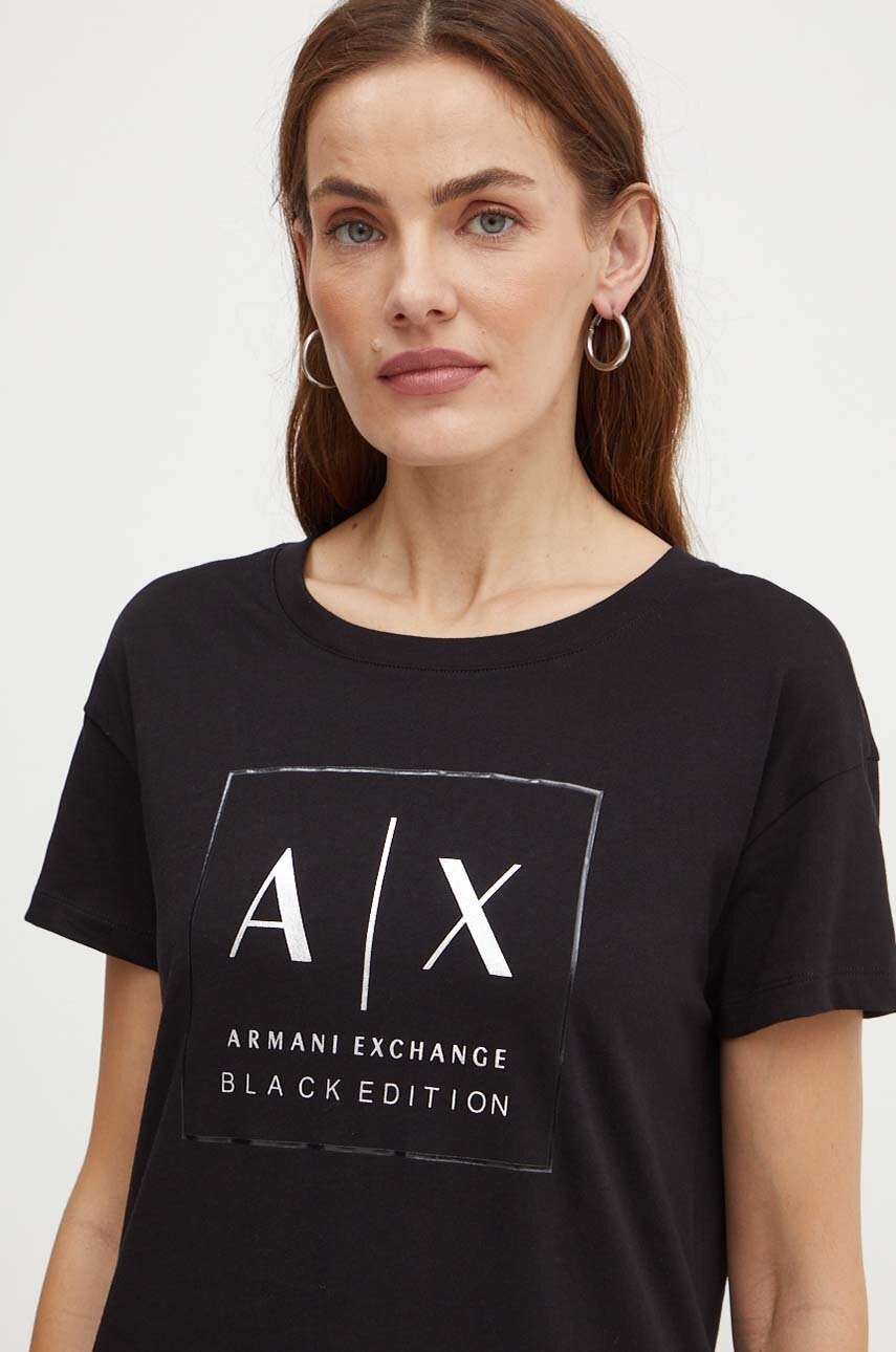 

Памучна тениска Armani Exchange в черно XW000063 AF10359, Черен