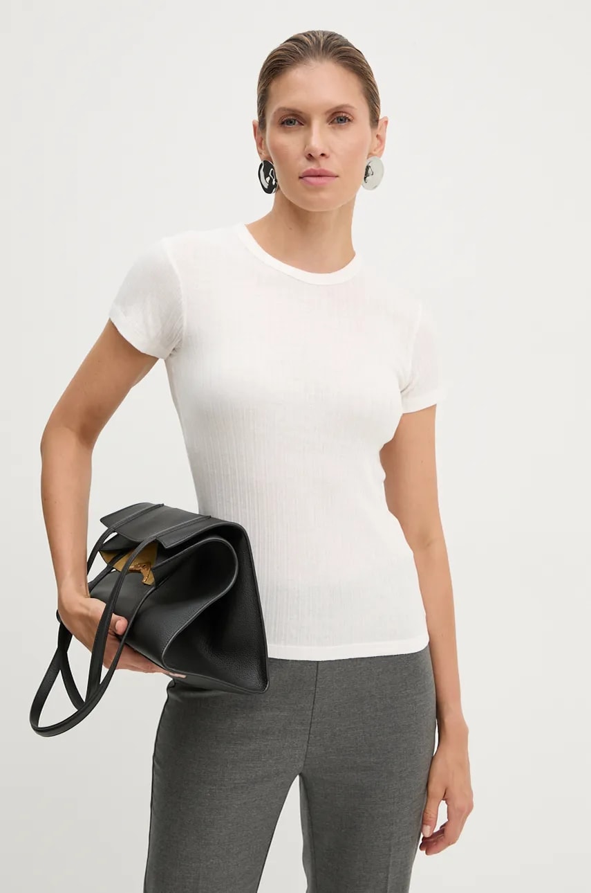 Drykorn tricou femei, culoarea bej, 520175 89871 Drykorn tricou femei, culoarea bej, 520175 89871