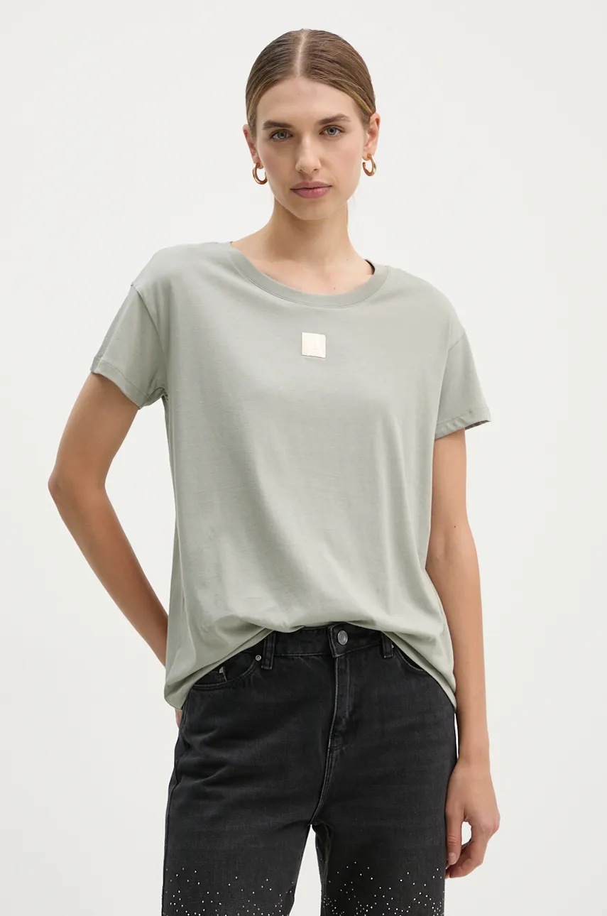 

Памучна тениска Armani Exchange в сиво 6DYT24 YJ3RZ, Сив