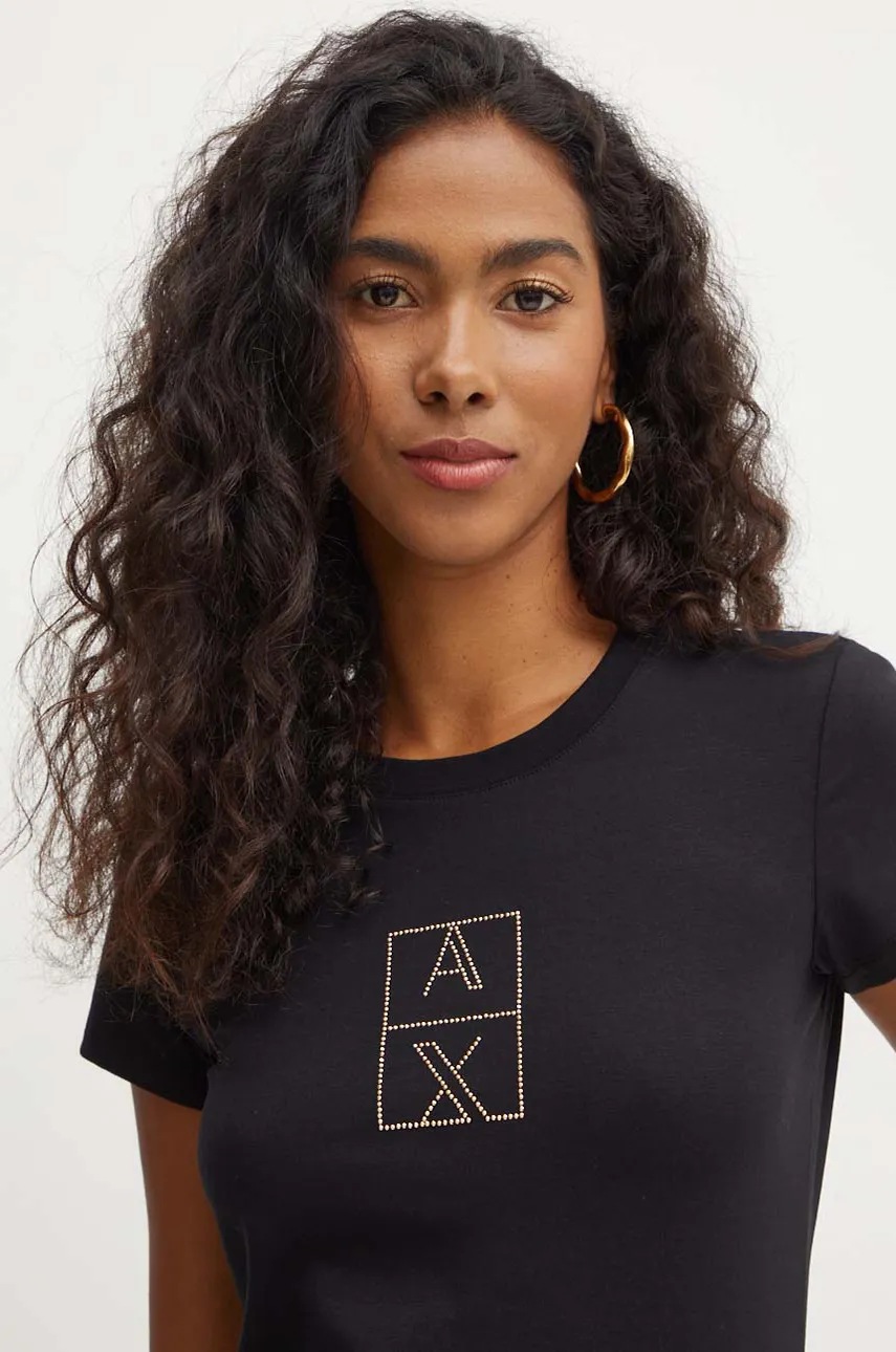 

Тениска Armani Exchange в черно 6DYT35 YJCTZ, Черен