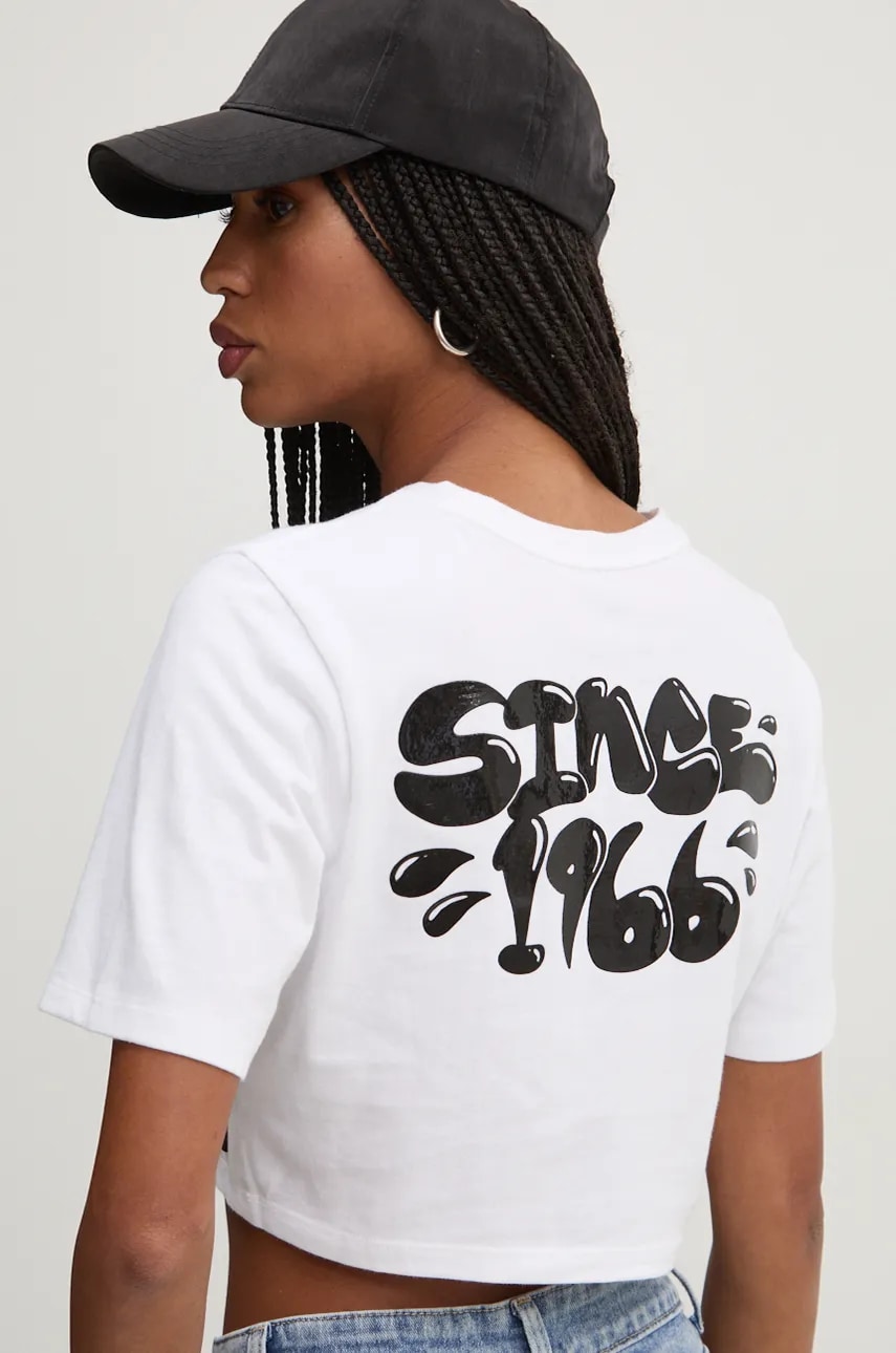 Vans tricou din bumbac femei, culoarea alb, VN000HHUWHT1 Vans tricou din bumbac femei, culoarea alb, VN000HHUWHT1