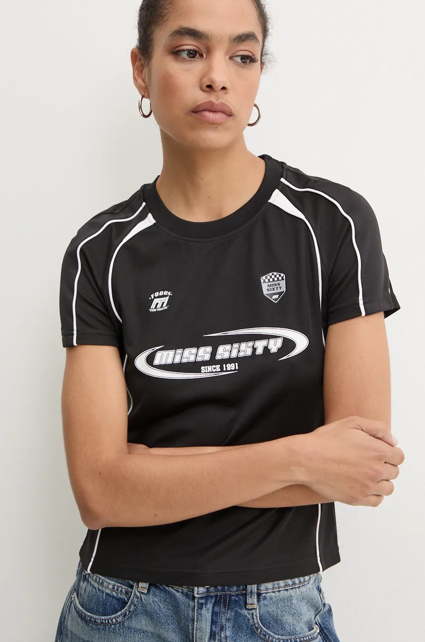 Μπλουζάκι Miss Sixty χρώμα: μαύρο, 6L3SJ0350000 φωτογραφία