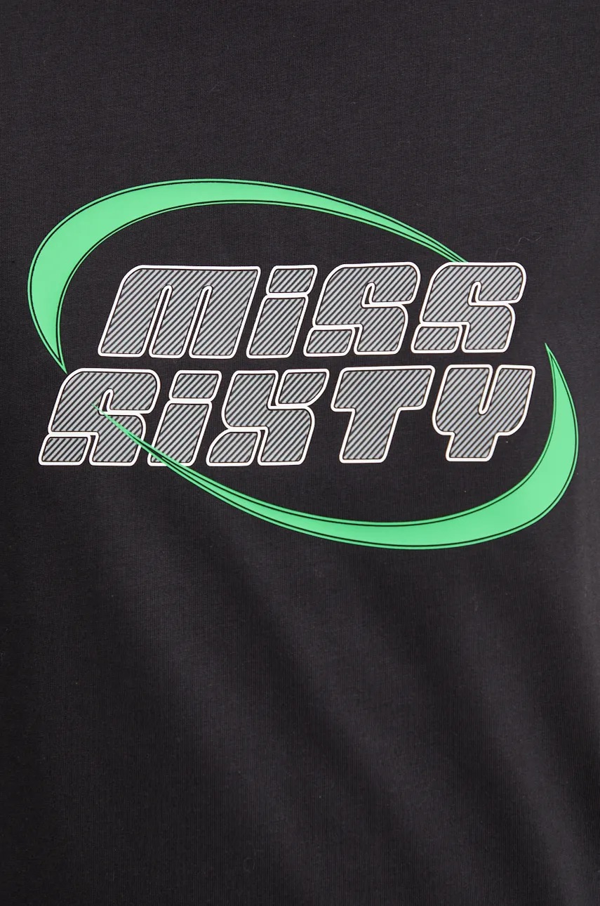 T-shirt από μείγμα μεταξιού Miss Sixty χρώμα: μαύρο, 6L3SJ4870000 φωτογραφία