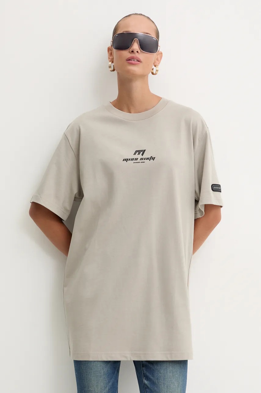 

Памучна тениска Miss Sixty в сиво 6L3SJ5440000, Сив