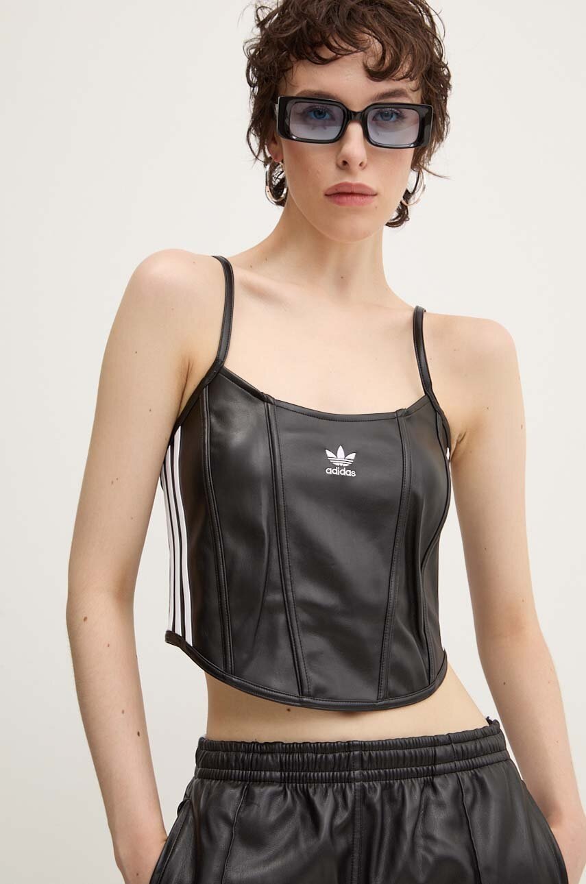 

Топ adidas Originals дамски в черно с апликация IY7317, Черен