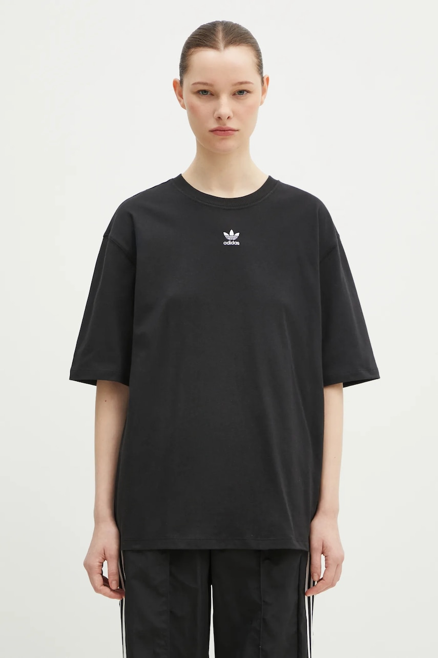 Bavlněné tričko adidas Originals Essential černá barva, IY7321