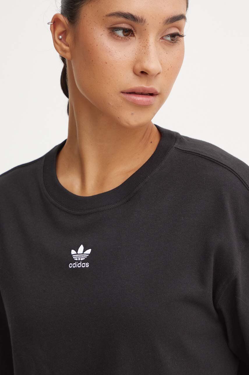 Pamučna Majica Adidas Originals Za žene, Boja: Crna, IY7321