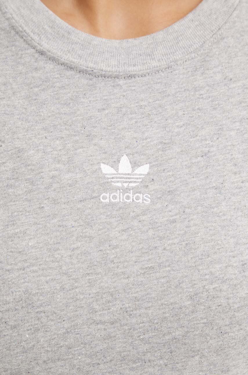 Pamučna Majica Adidas Originals Za žene, Boja: Siva, IY7324