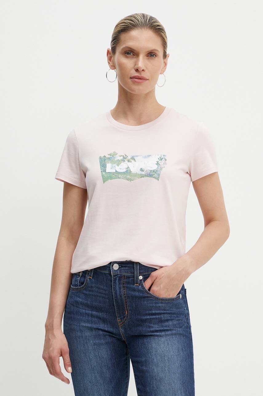 Levi's tricou din bumbac femei, culoarea roz, 17369 Levi's tricou din bumbac femei, culoarea roz, 17369