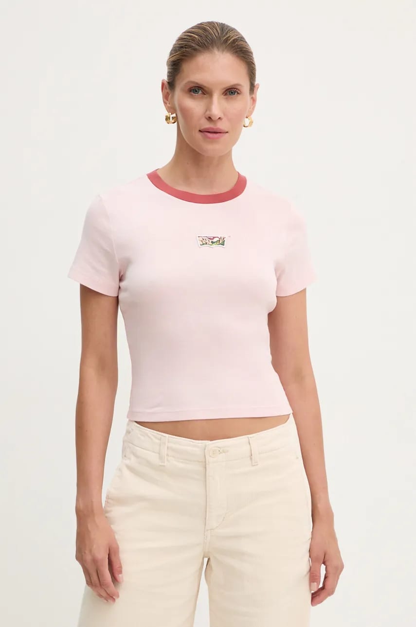 Levi's tricou din bumbac femei, culoarea roz, A8798 Levi's tricou din bumbac femei, culoarea roz, A8798