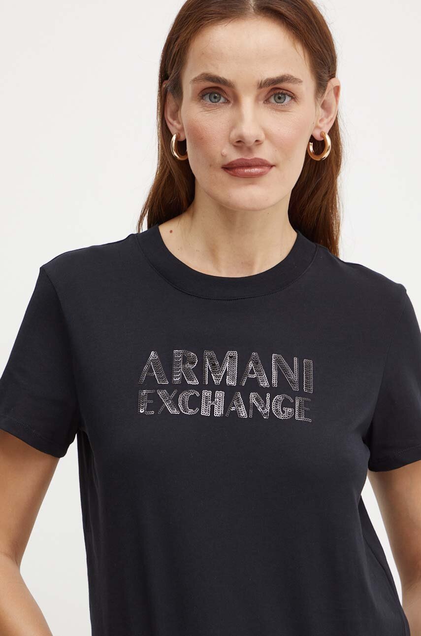 

Памучна тениска Armani Exchange в черно XW000060 AF10354, Черен