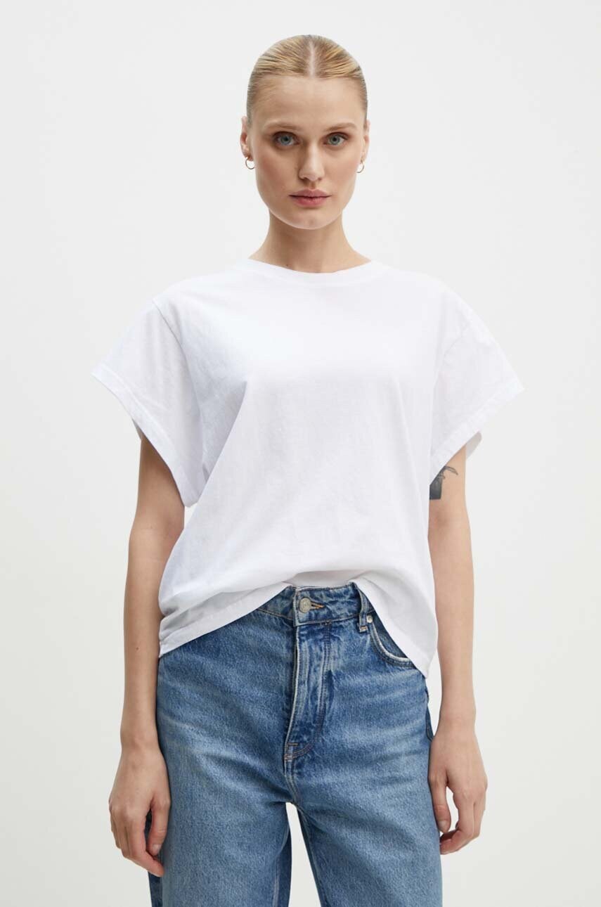 American Vintage tricou din bumbac femei, culoarea alb, VUP02BH24