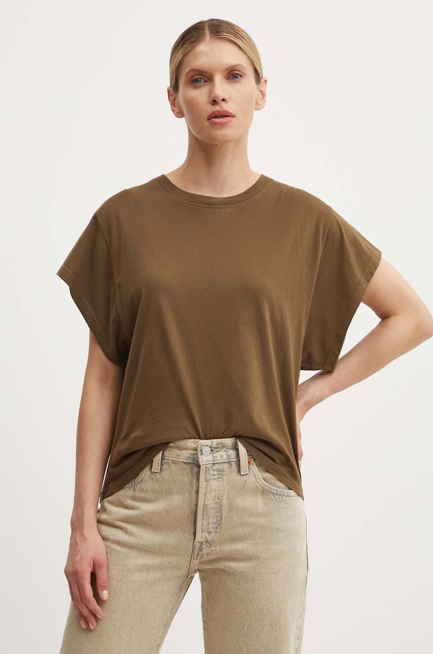 American Vintage tricou din bumbac femei, culoarea verde, VUP02BH24