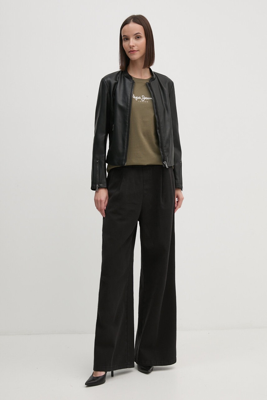 Βαμβακερό μπλουζάκι Pepe Jeans FIORE γυναικείο, χρώμα: πράσινο, PL505951 φωτογραφία