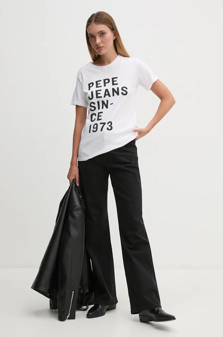 Pepe Jeans tricou GIO femei, culoarea alb, PL505962