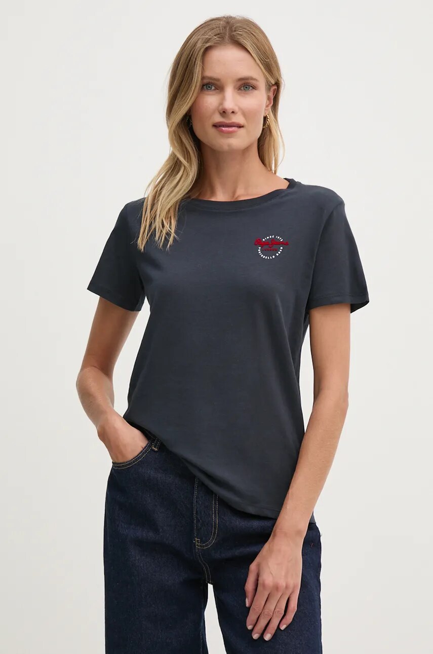 Pepe Jeans tricou din bumbac GABRIELA femei, culoarea albastru marin, PL505967