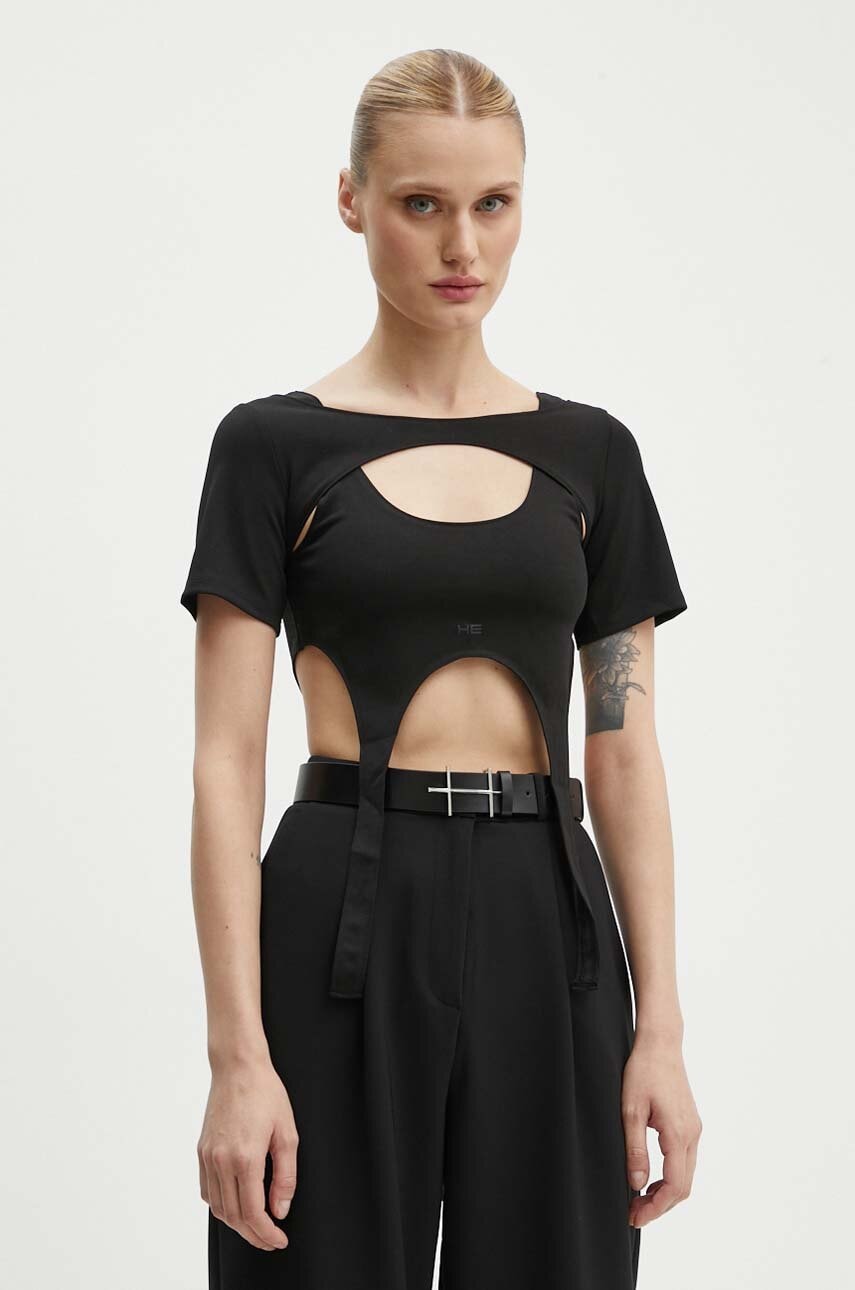 Heliot Emil tricou femei, culoarea negru, HE.W.13.042.BLK01 Heliot Emil tricou femei, culoarea negru, HE.W.13.042.BLK01