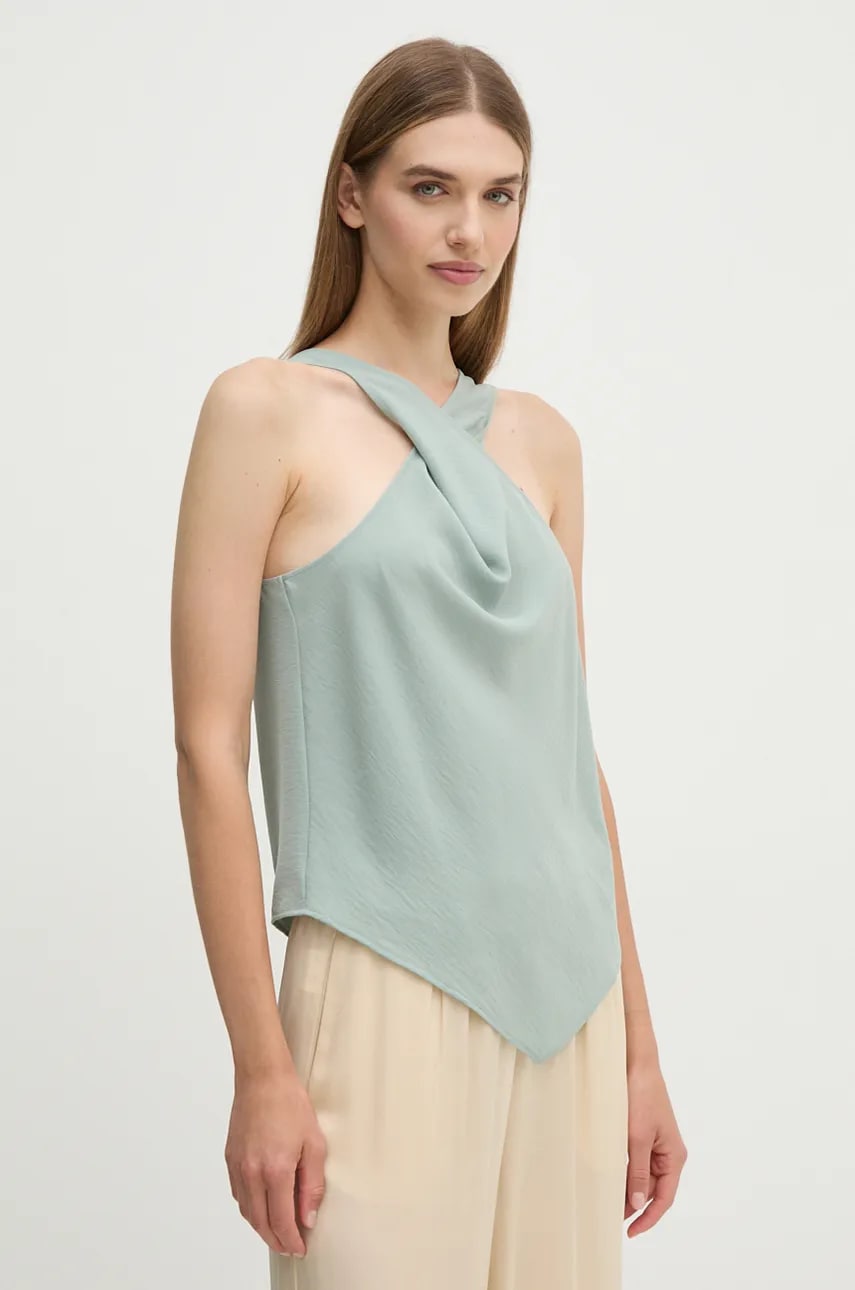 Sisley bluza culoarea verde, neted, 5LTHLH019