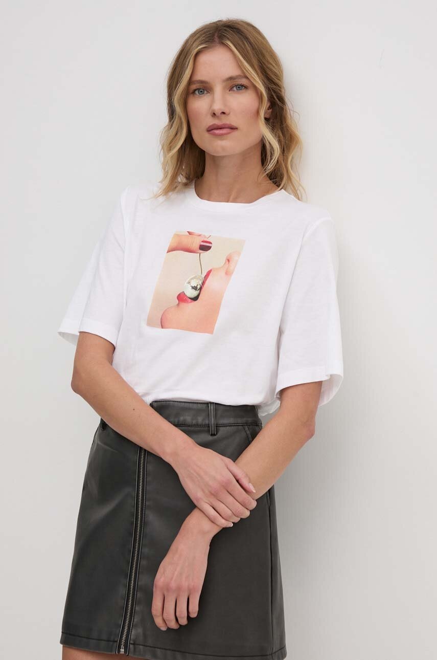 

Тениска Sisley в бяло 3I1XL105P, Бял