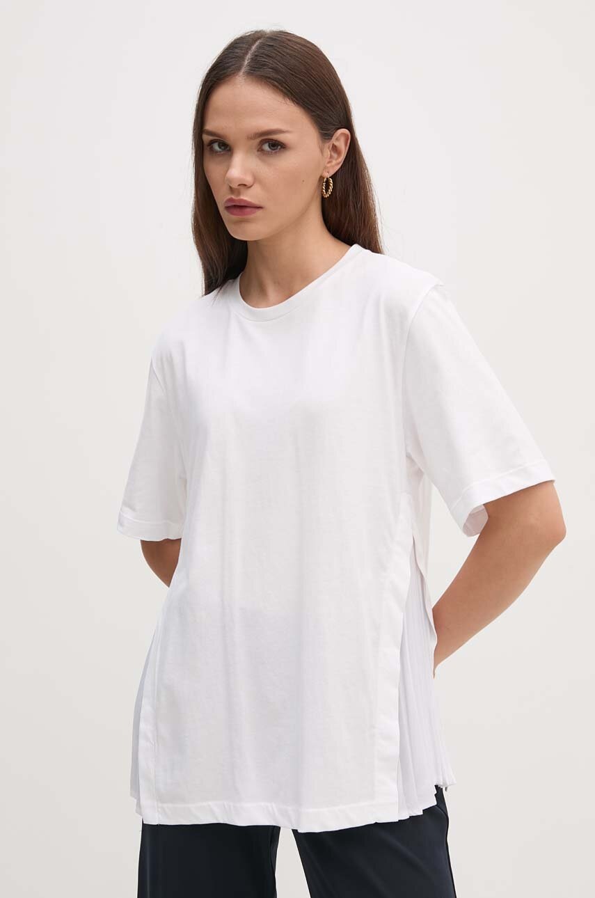 Sisley tricou din bumbac femei, culoarea alb, 3AIRL106B