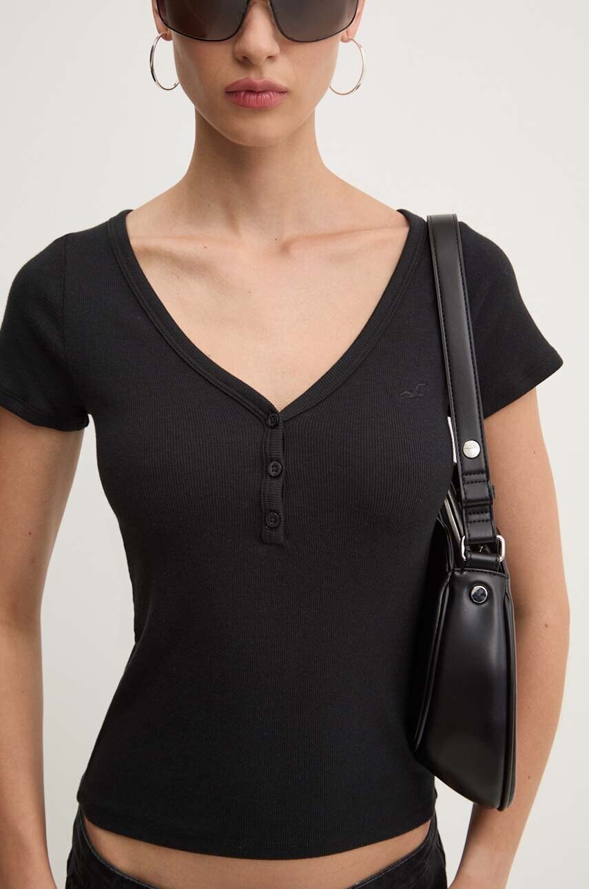 Hollister Co. tricou femei, culoarea negru, KI339-3574