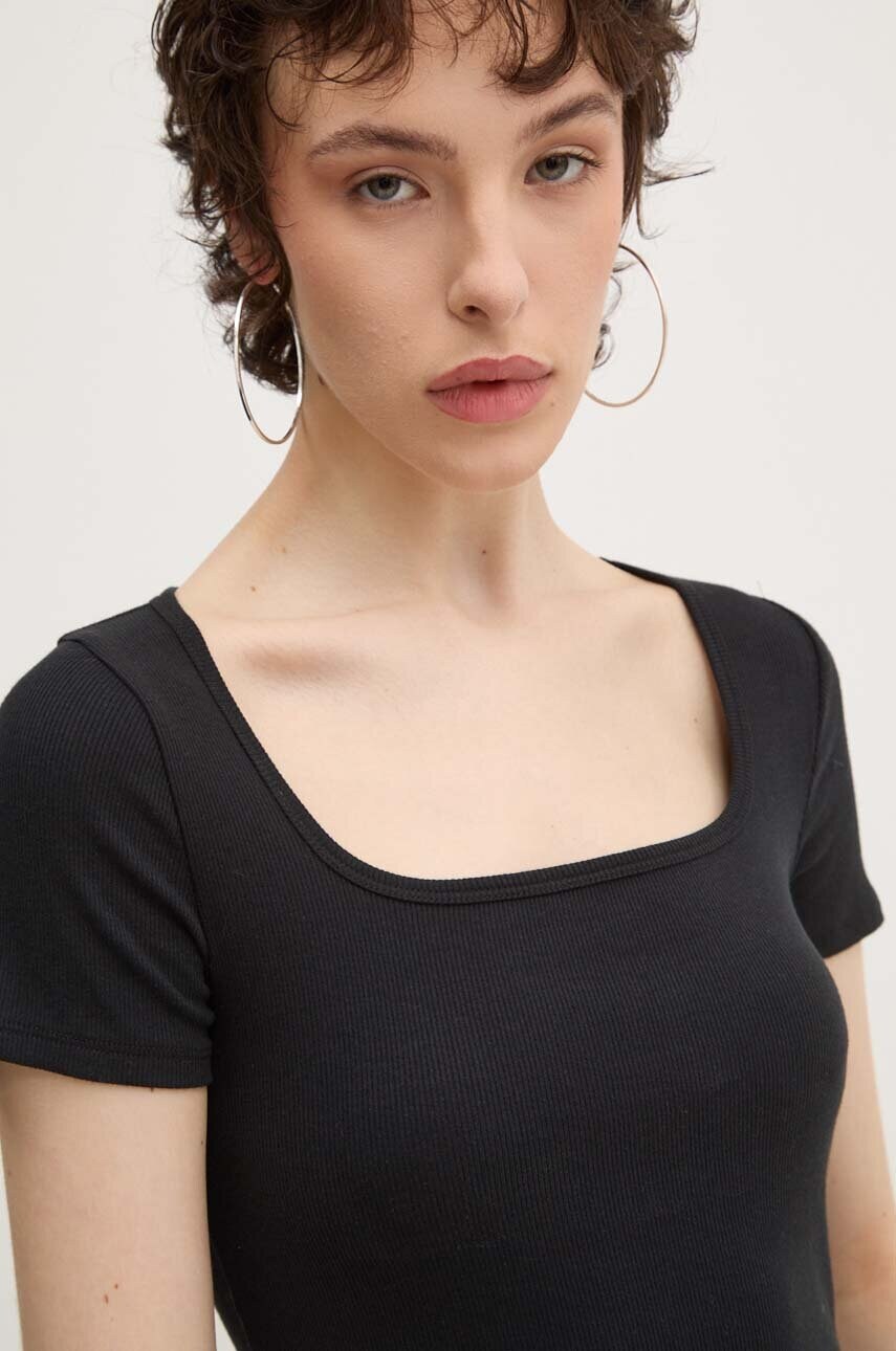Hollister Co. tricou femei, culoarea negru, KI339-3642