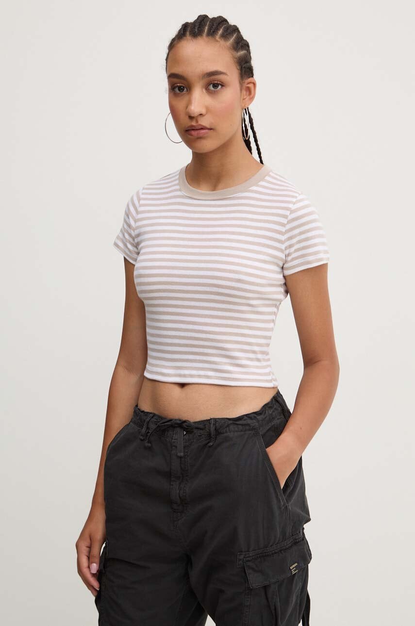 Hollister Co. tricou din bumbac femei, culoarea alb, KI339-3692 Hollister Co. tricou din bumbac femei, culoarea alb, KI339-3692