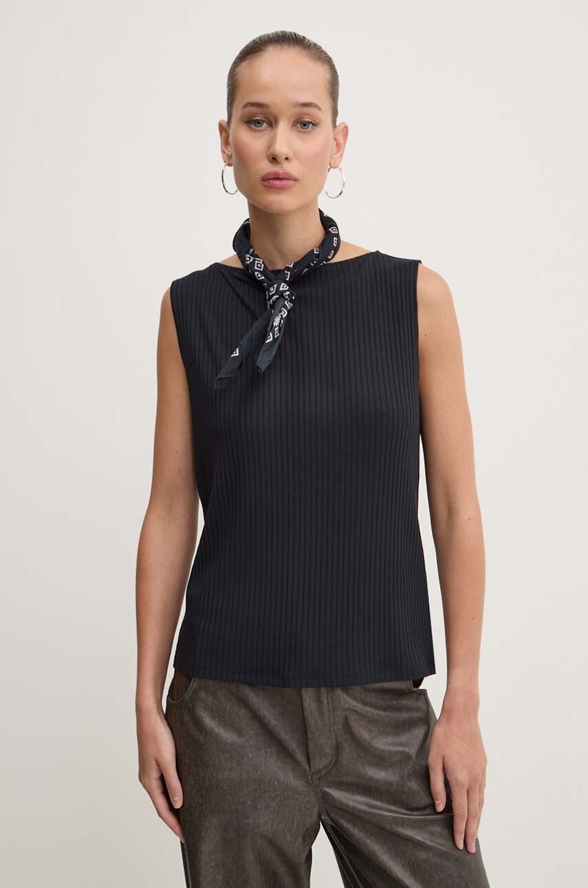 Abercrombie & Fitch top femei, culoarea negru, KI139-4638