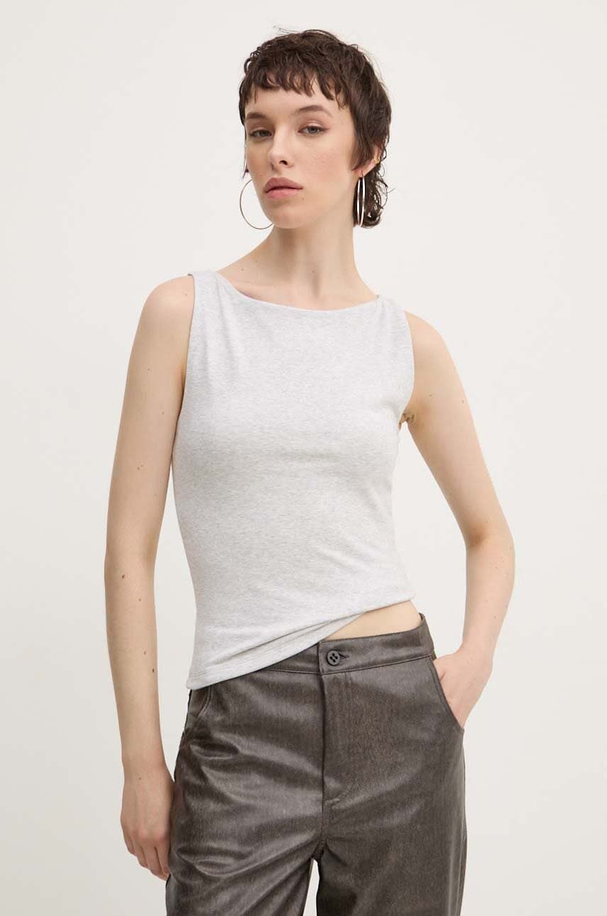 Abercrombie & Fitch top femei, culoarea gri, KI139-4683 Abercrombie & Fitch top femei, culoarea gri, KI139-4683