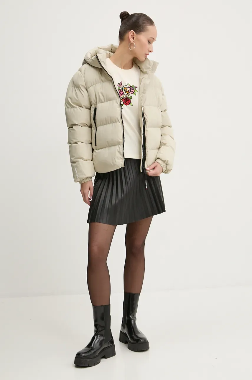 Хлопковая футболка Superdry женская цвет бежевый W1011573A-3KU Хлопковая футболка Superdry женская цвет бежевый W1011573A-3KU