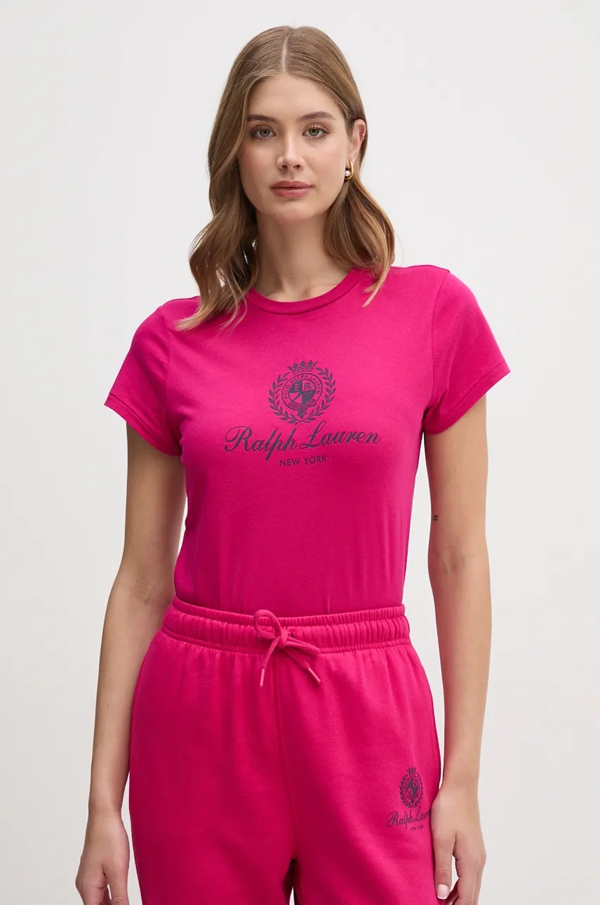 

Памучна тениска Polo Ralph Lauren в розово 211952901, Розов