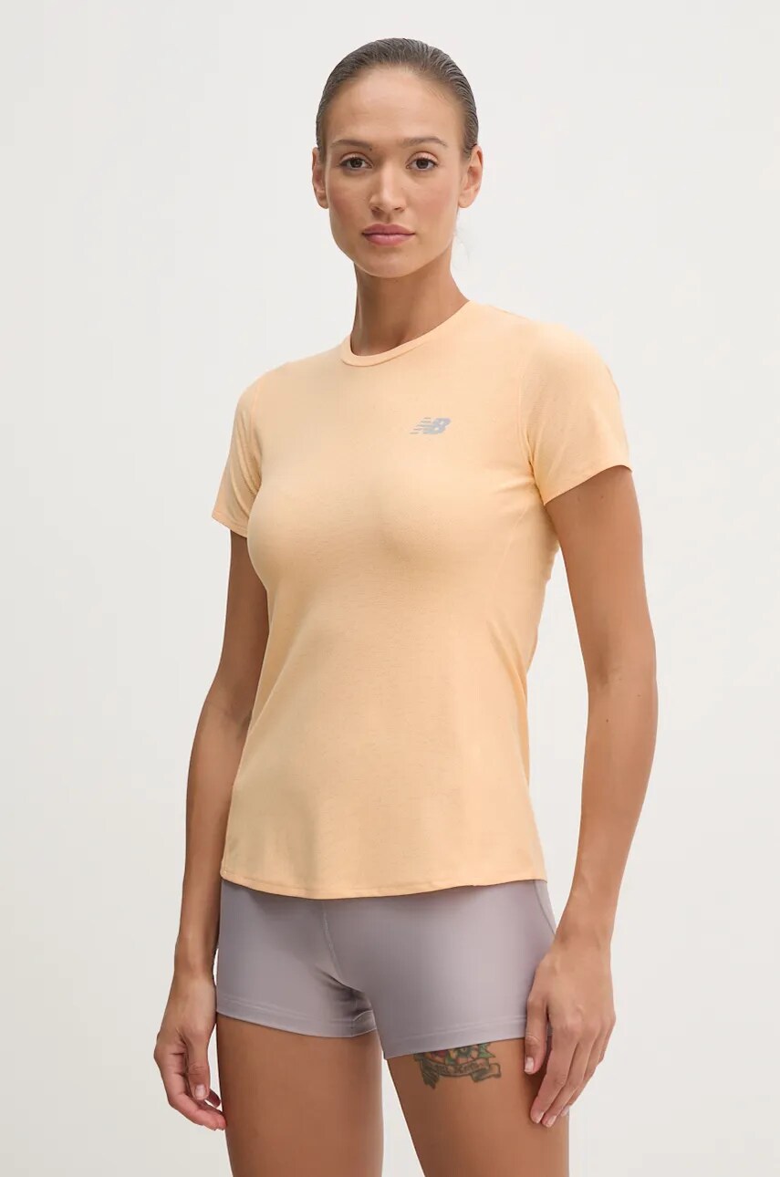 New Balance tricou de alergare culoarea portocaliu, WT41281PAE