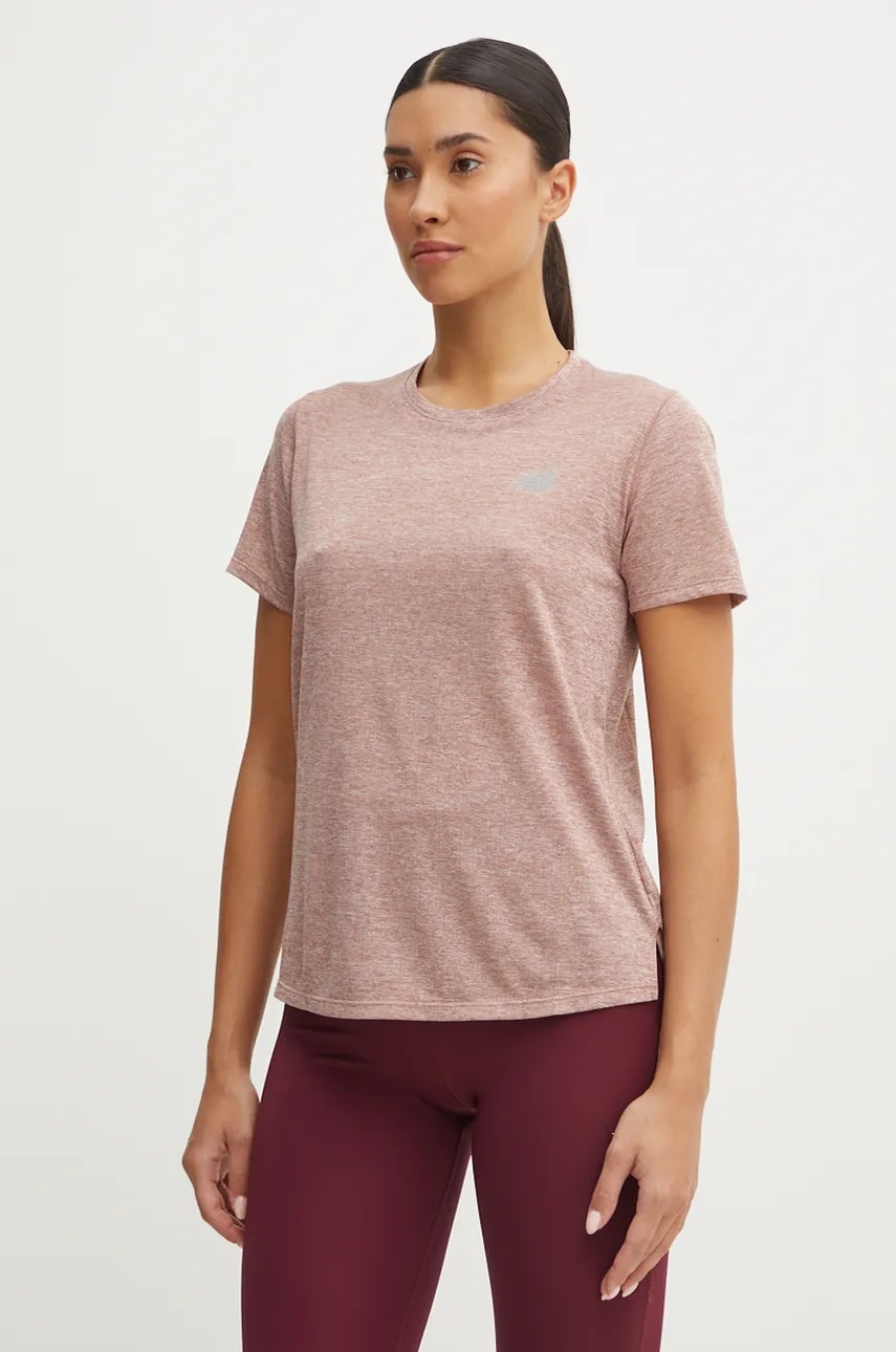 New Balance tricou de antrenament Athletics culoarea roz, WT41253SWA New Balance tricou de antrenament Athletics culoarea roz, WT41253SWA