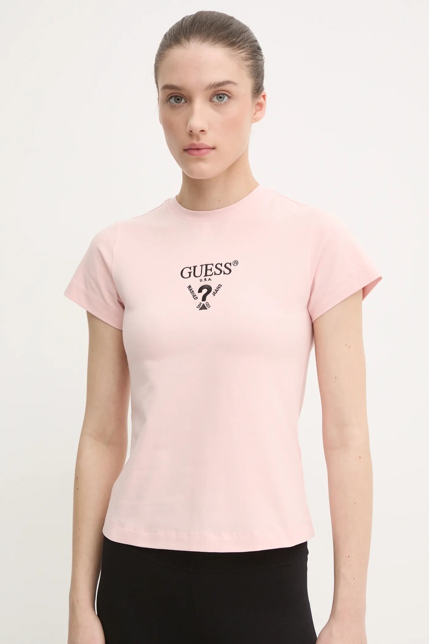

Тениска Guess COLETTE в розово V4YI21 KCDH1, Розов