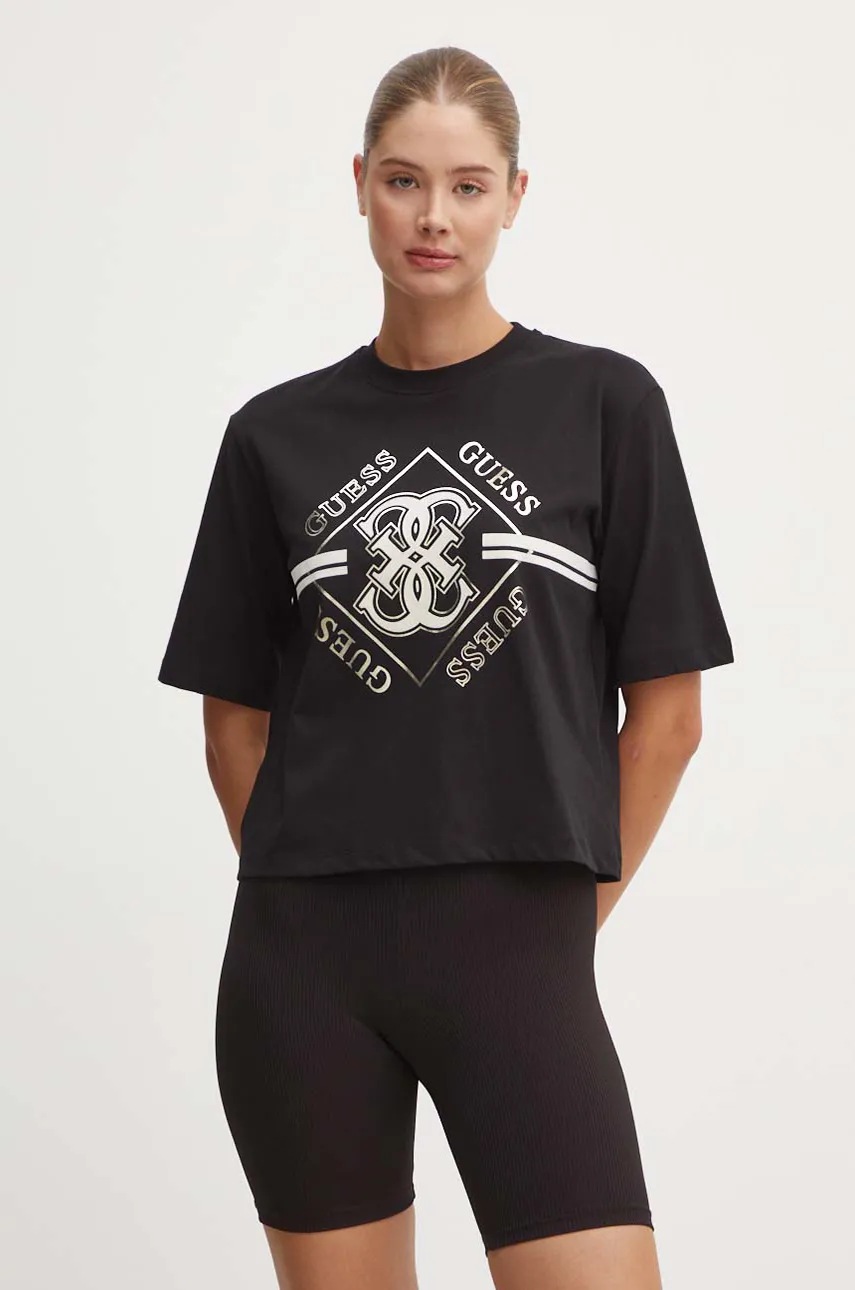 

Памучна тениска Guess KRISSY в черно V4BI05 I3Z14, Черен