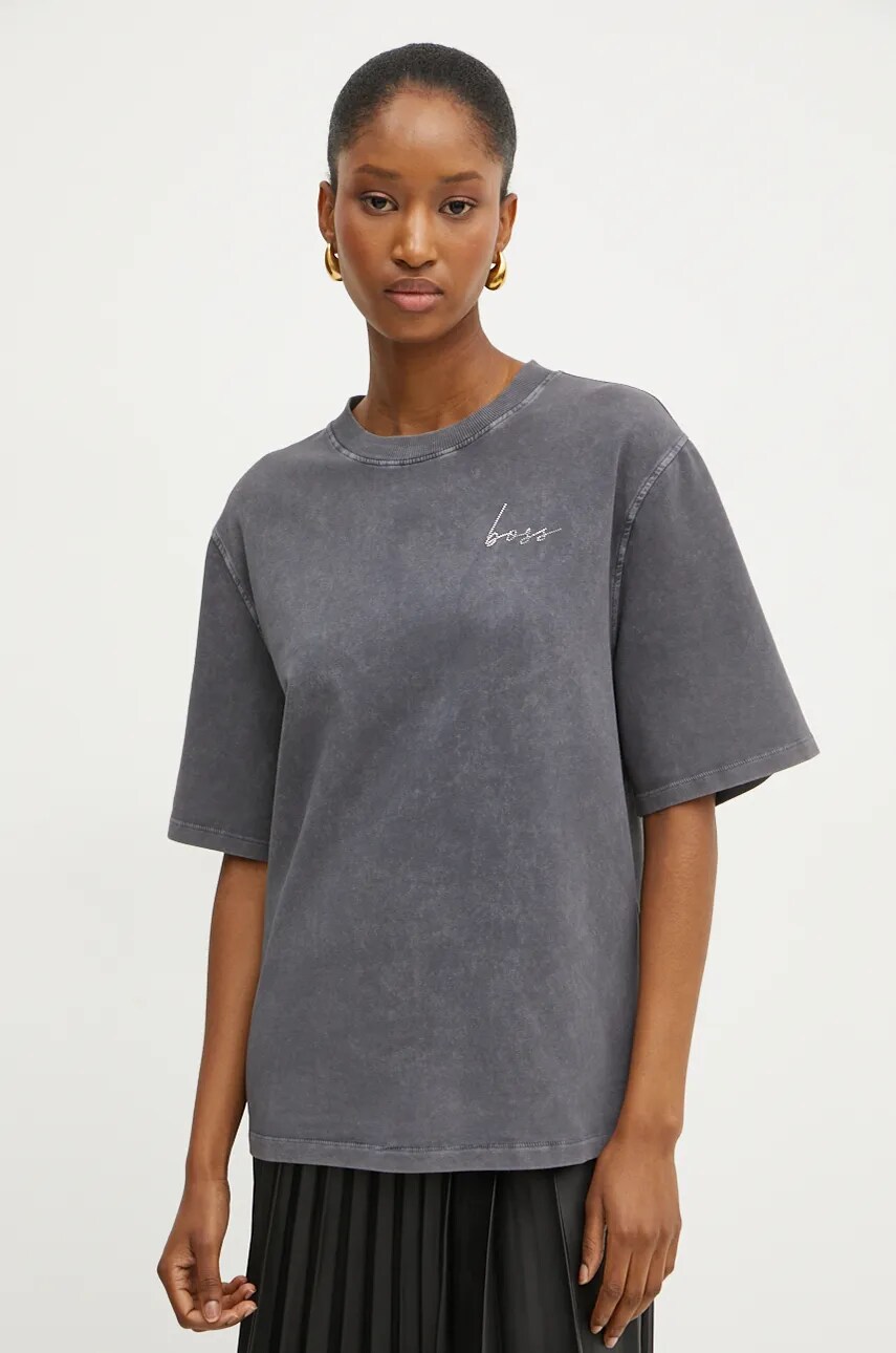 Boss Orange tricou femei, culoarea gri, 50528555
